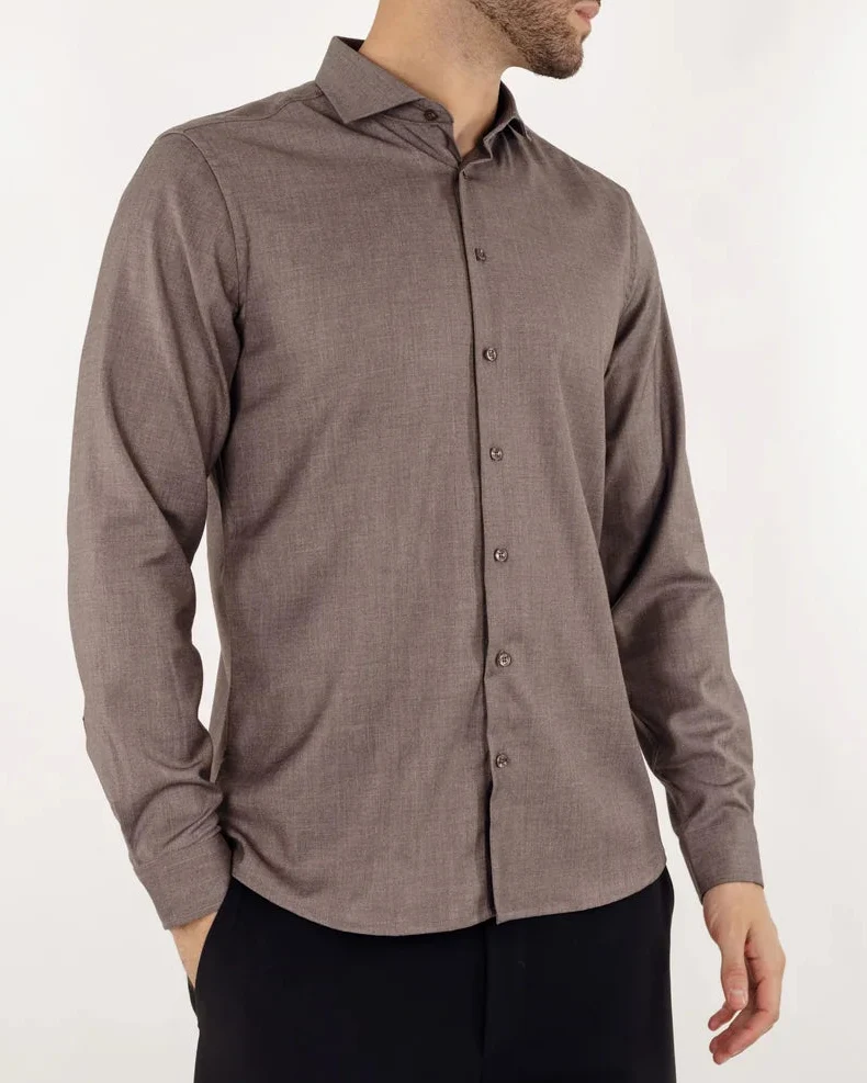 URBAN PIONEERS Brimi Shirt - Brown Melange