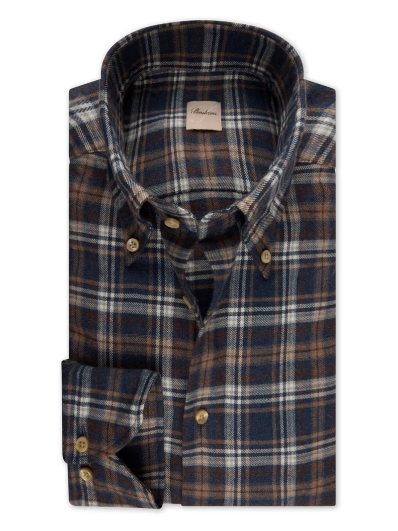 STENSTRÖMS Check Flannel Shirt Regular - Navy