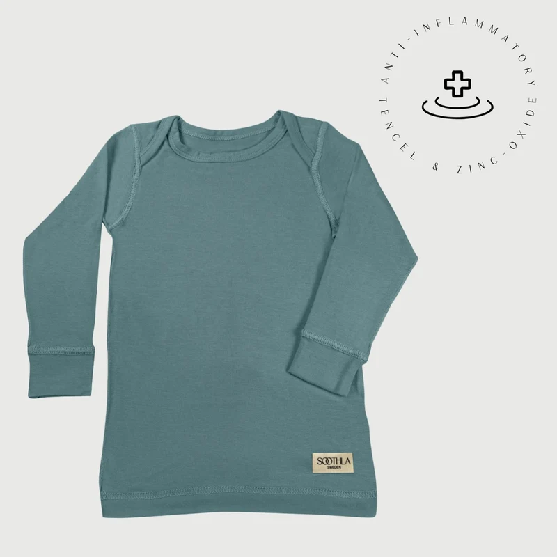 Baby Long-Sleeve Top for Sensitive Skin - Arctic Blue