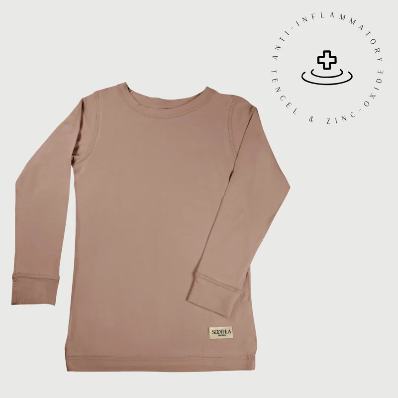 Children's Long-Sleeve Top for Sensitive Skin - Mahogany Rose