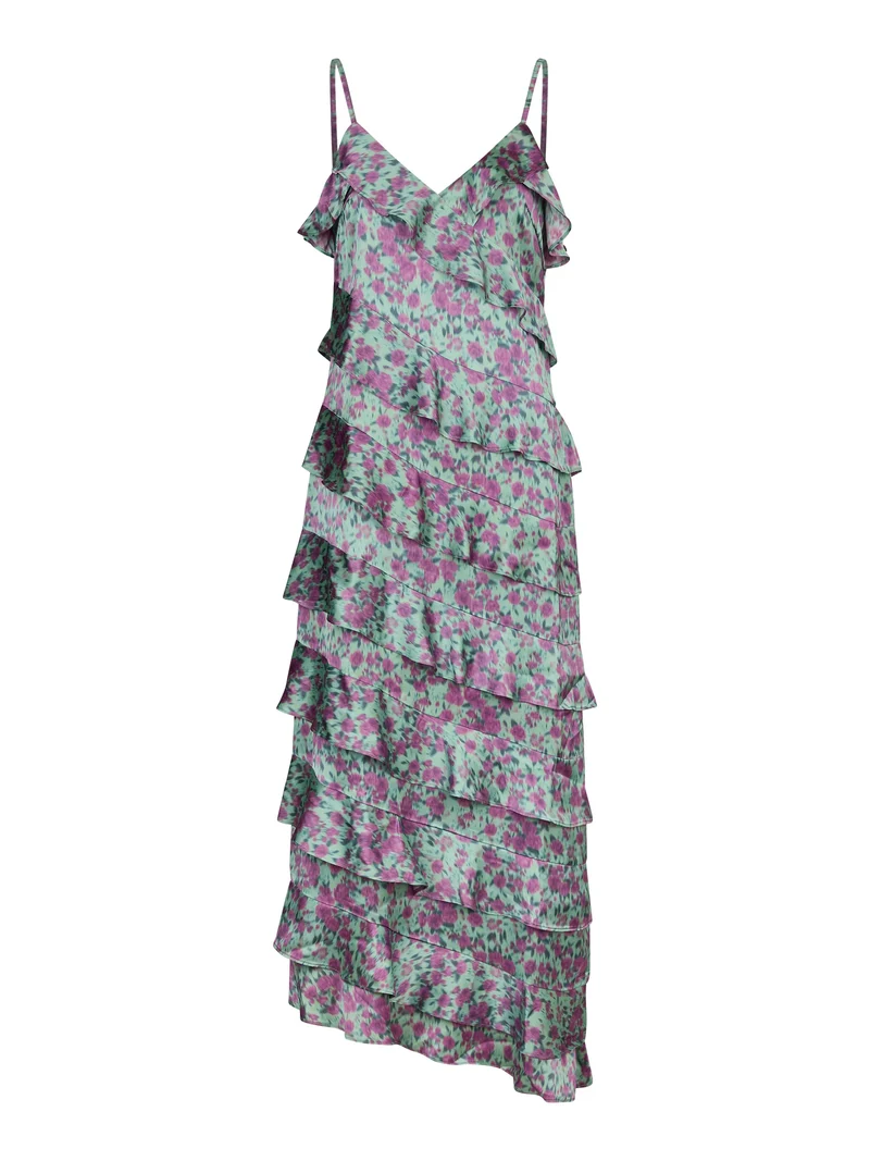 Valentin Studio - Ruffle Wild Garden Dress 165477 - 146 - Turquoise