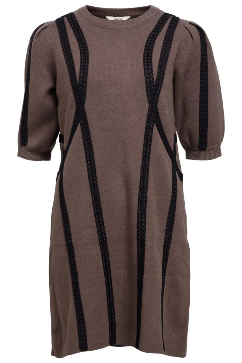Object - Objulla Knit 2/4 Lo Dress 134 - 4645914 Morel Black