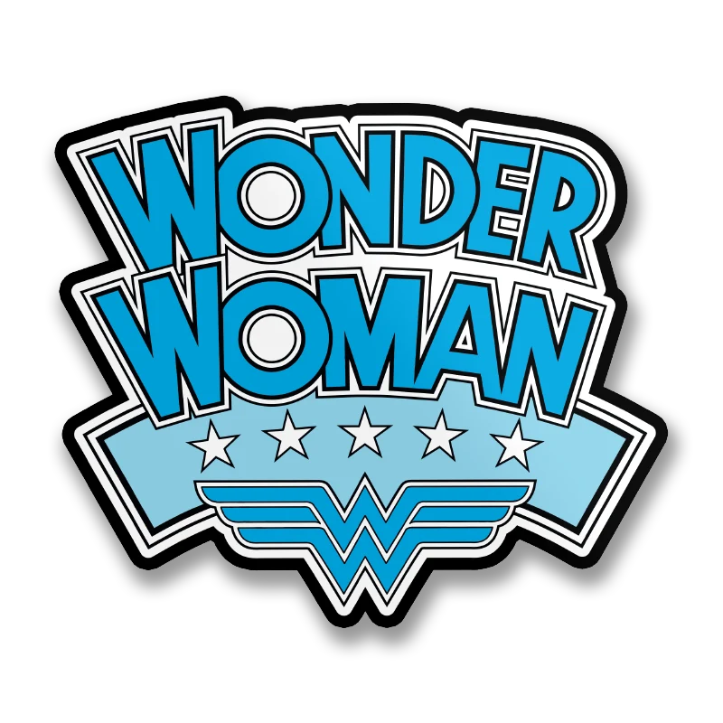 Wonder Woman Stacked Logo Sticker