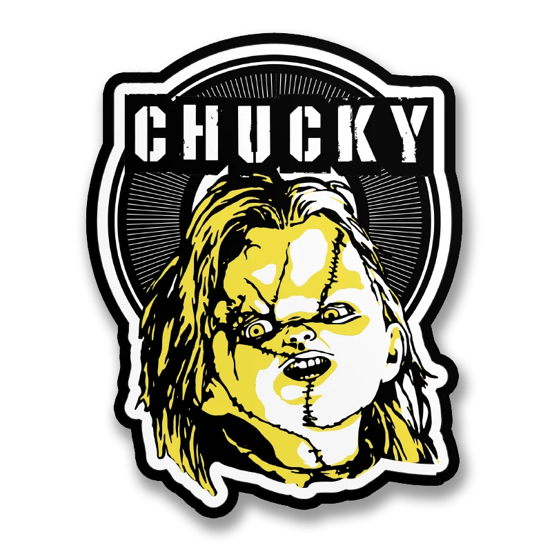 Cracked Chucky Sticker