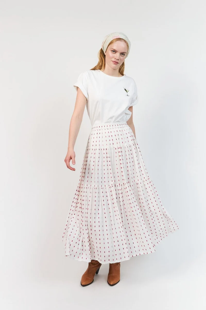 Lollys Laundry - Sunsetll Maxi Skirt26218-2002 - 02 Creme