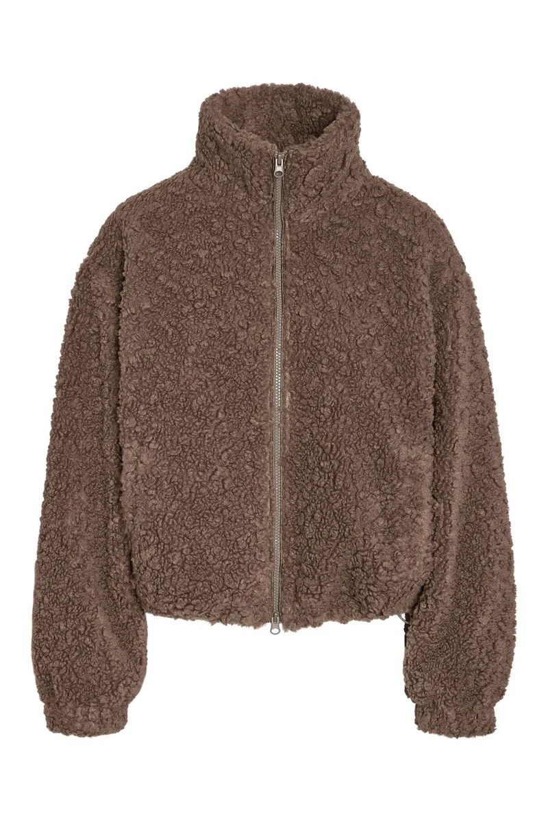 Noisy May - Nmsarah High Neck L/S Teddy Jacket - 5075763 Morel