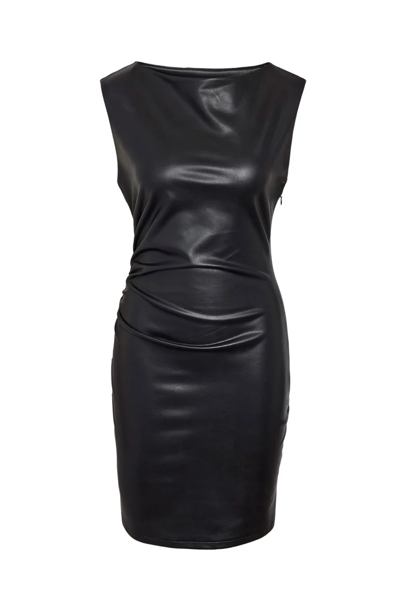 Noisy May - Nmsandy S/L Pu Dress - 5095908 Black