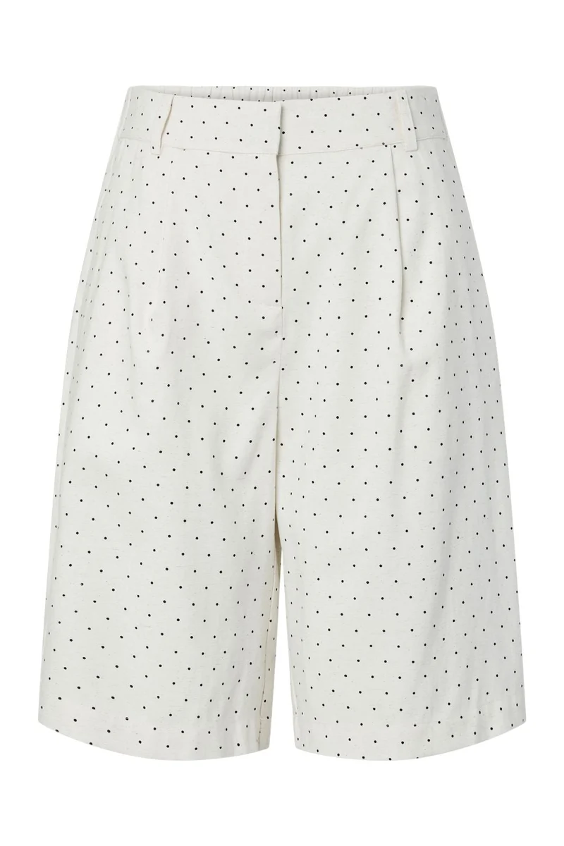 YAS - Yasdotly Long Shorts - 5018049 Star White W. Black Dots