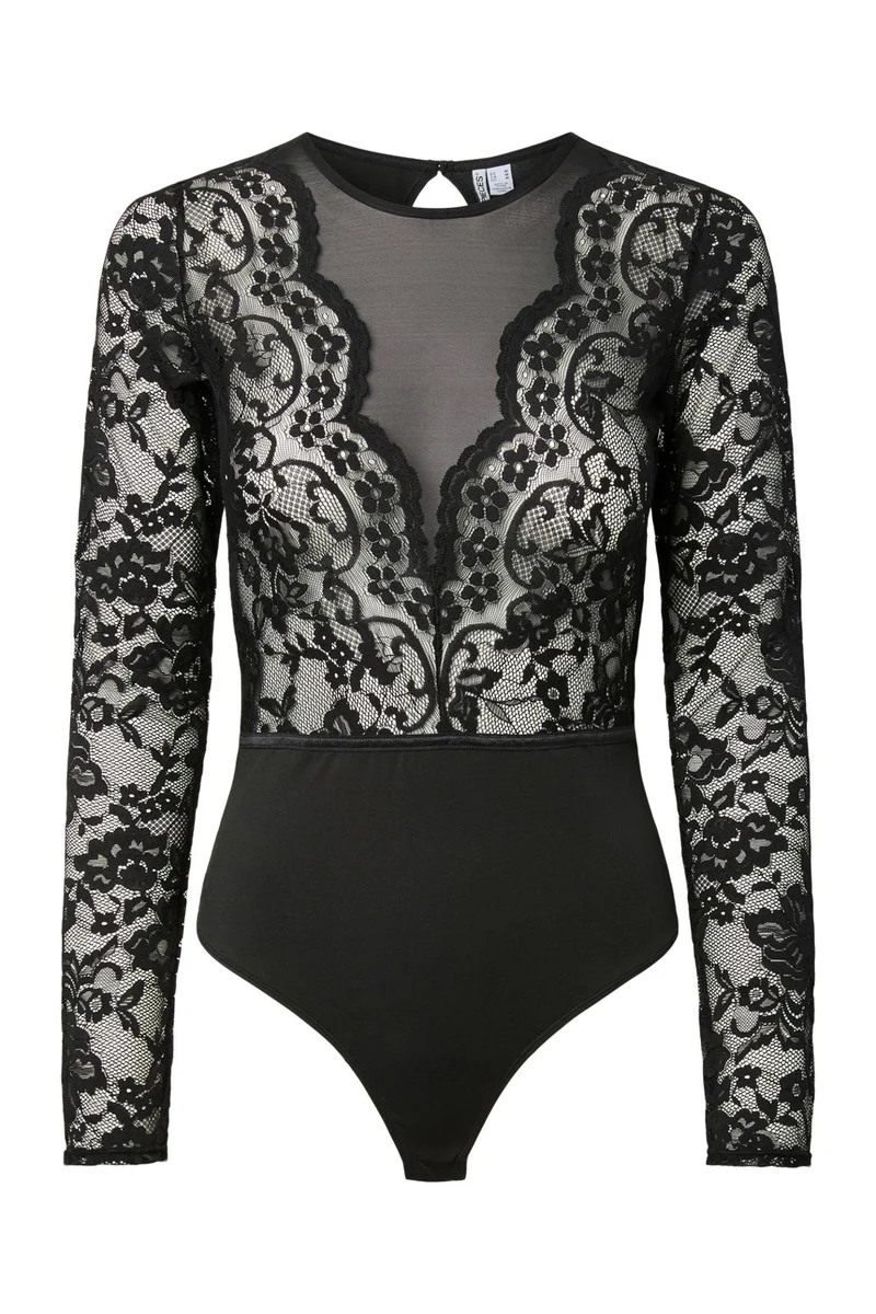 Pieces - Pcsara Ls Bodystocking - 5051466 Black