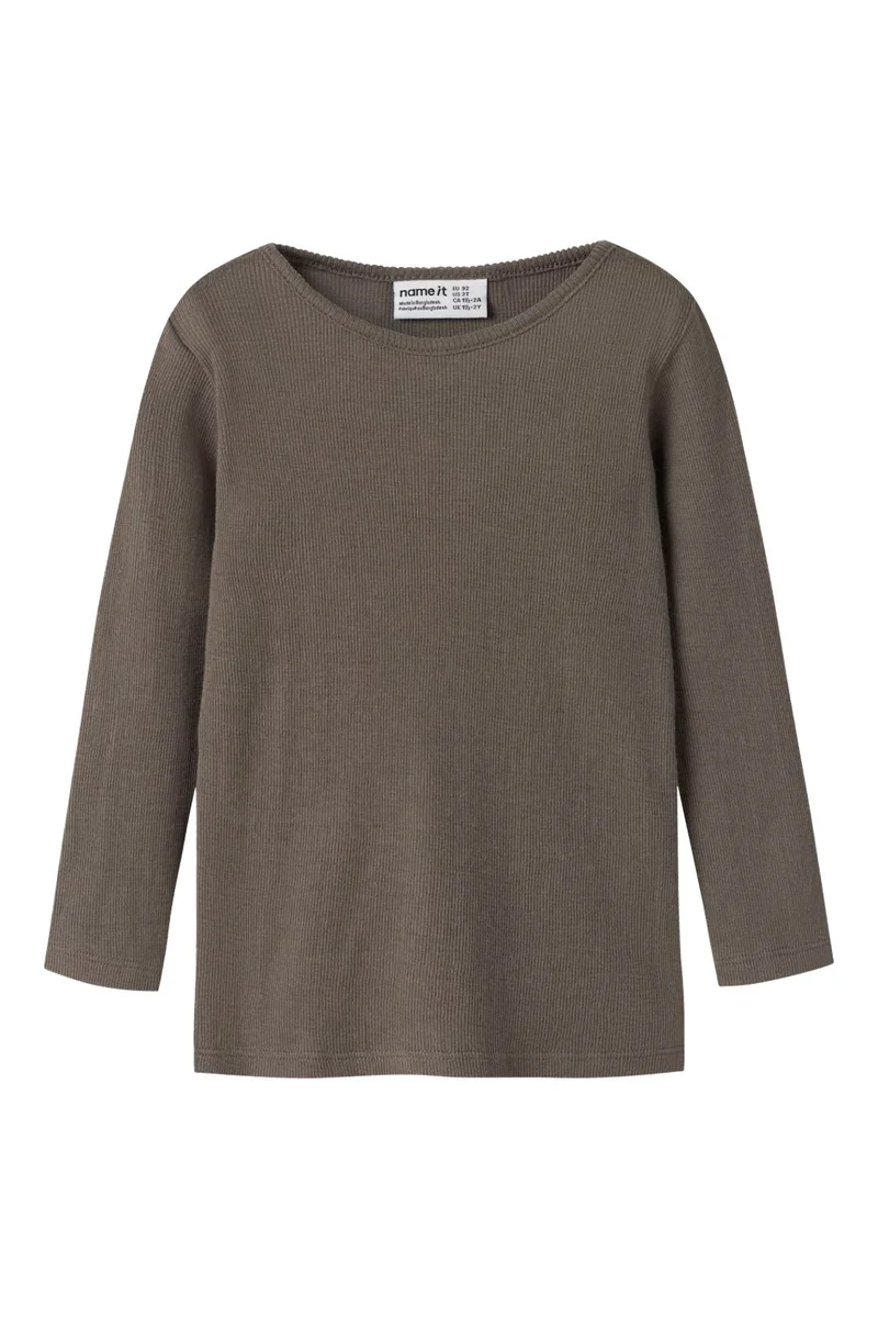 Name It - Nmmwossa Wo/Si Rib Ls Top - 4961030 Morel