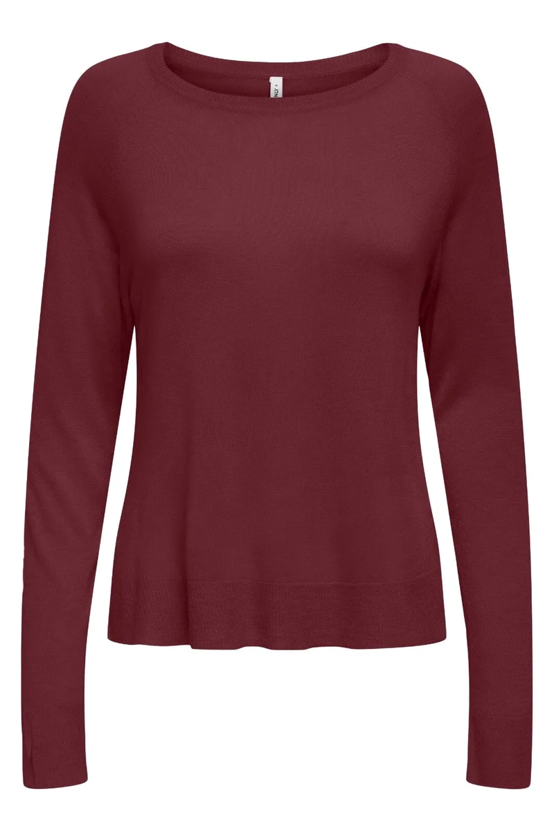 Only - Onlvienna Ls O-Neck Knt - 4838277 Cabernet