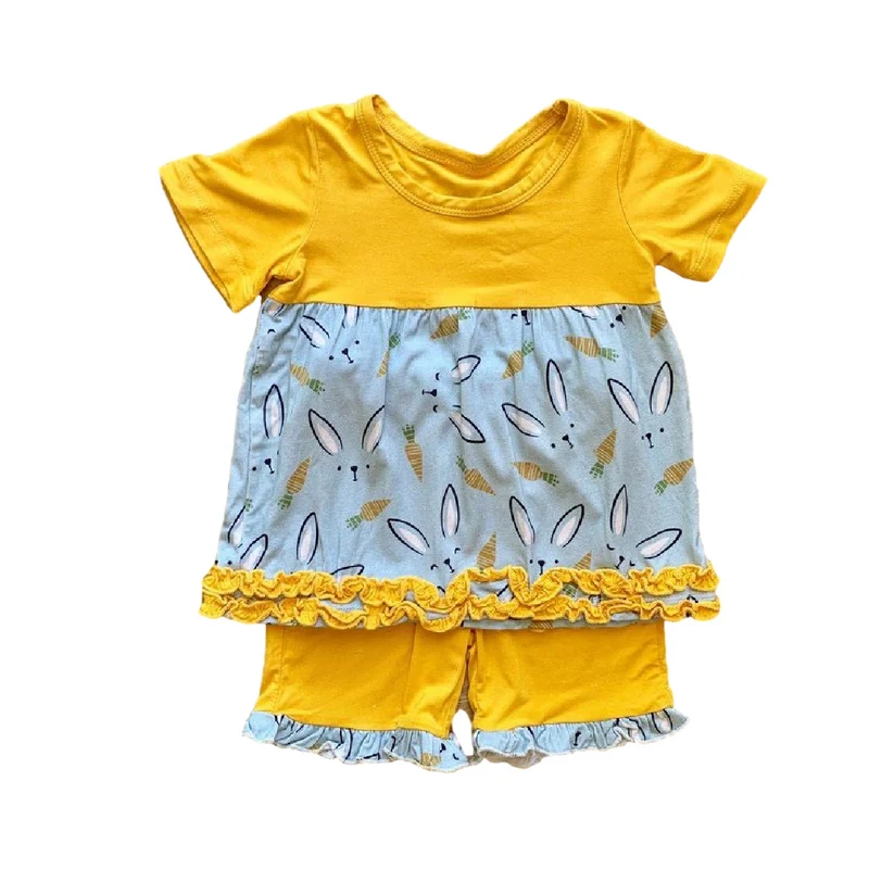 Kozi and Co Hello Bunny Ruffled Short Set