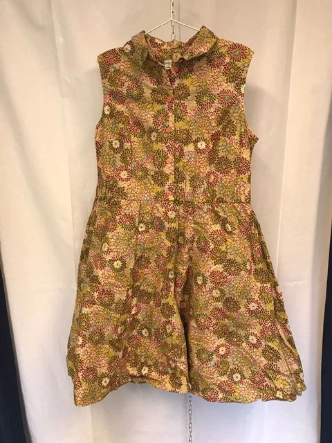 Secondhand: Vävd klänning - Rosa blommor - L