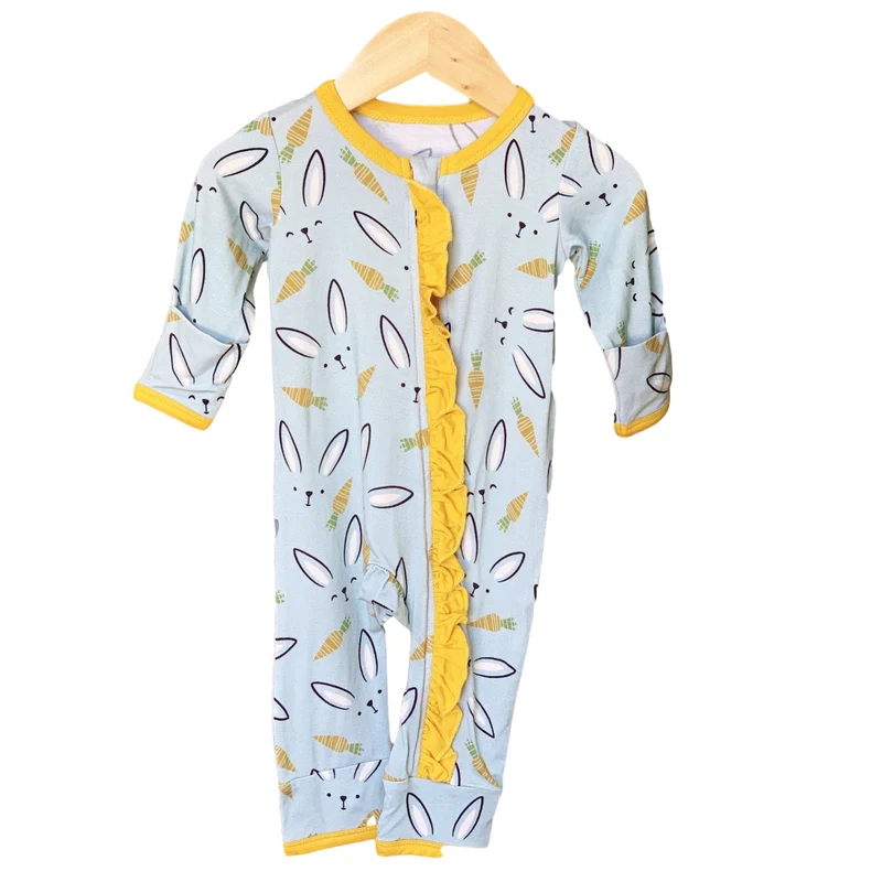 Kozi and Co Ruffle Coverall Hello Bunny