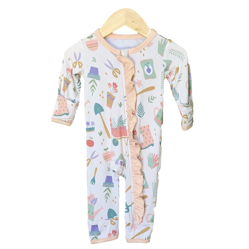 Kozi and Co Ruffle Coverall Peony Tools
