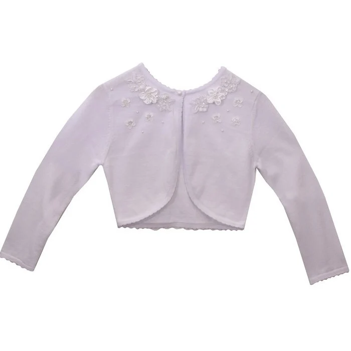Bonnie Jean Girls White Cardigan Sweater