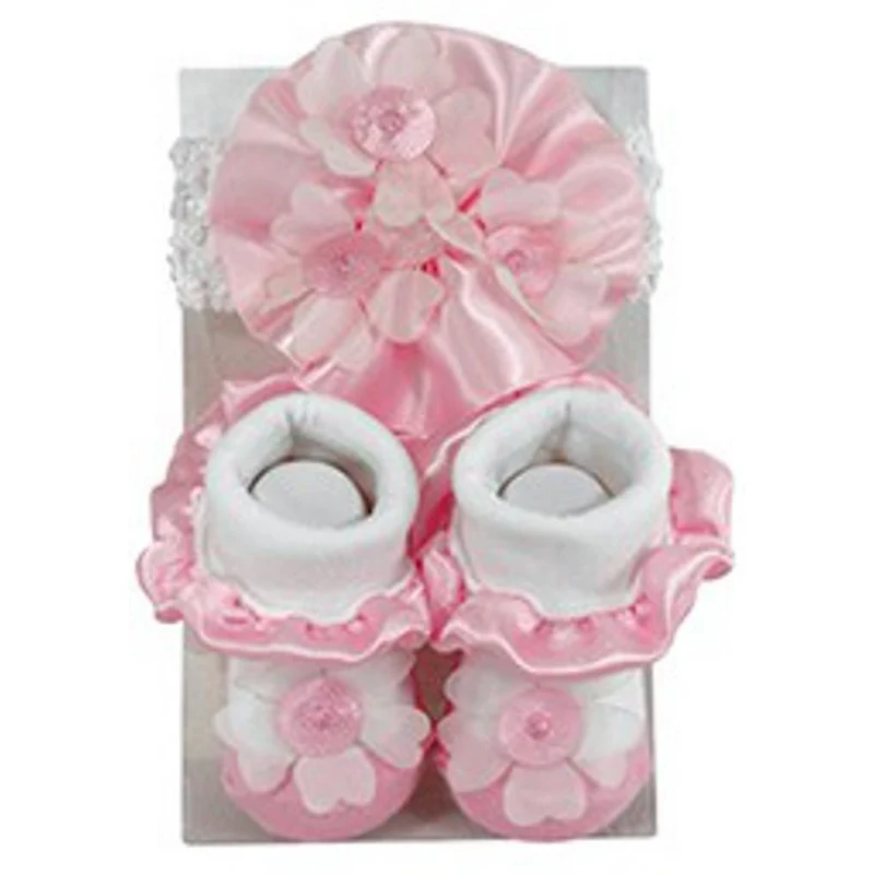 Baby Girls Daisy Lace Headband & Sock Set - 6-12 mo