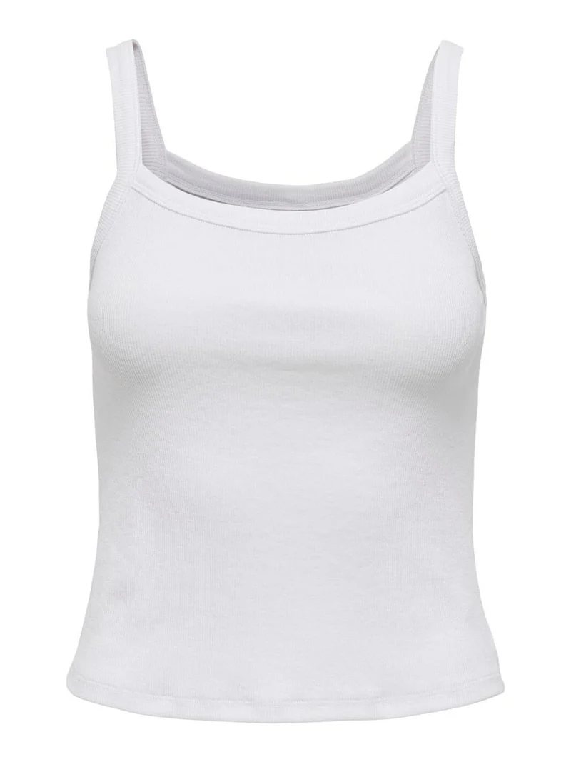 Only - Onlvira S/L Rib Top - 4941103 Bright White
