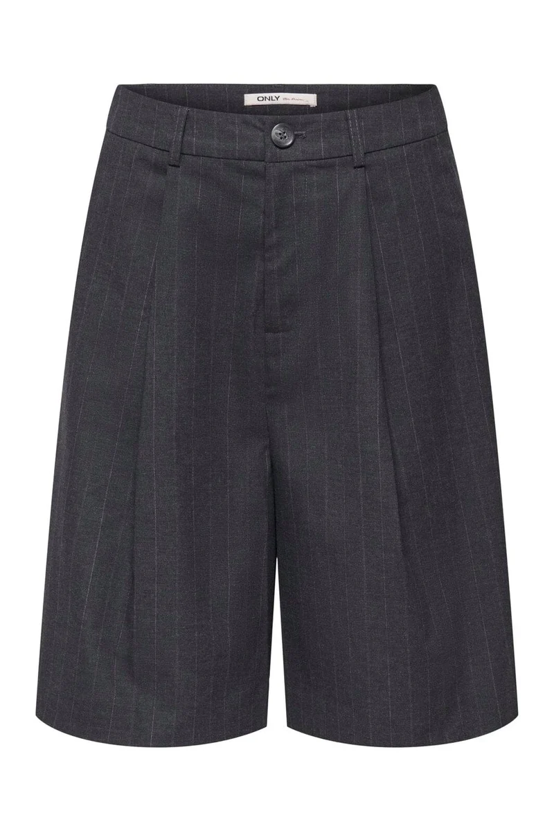 Only - Onlhady Bermuda Shorts Tlr - 5190149 Dark Grey Melange White Pinstripe