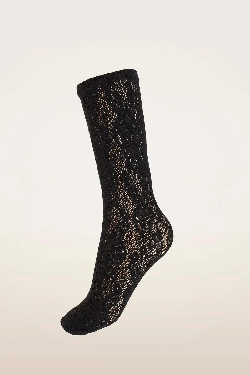 Wolford - Infinite Rose Net Socks 41812 - 7005 Black