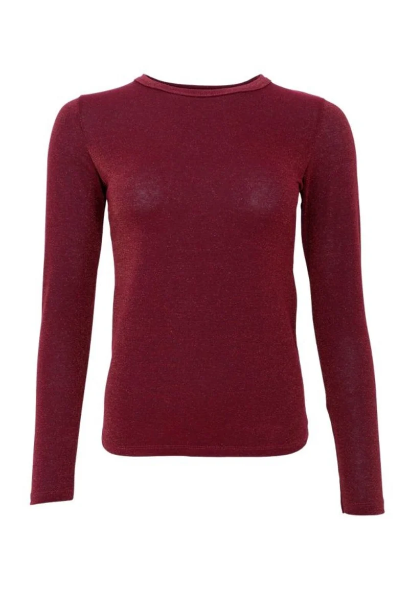 Black Colour - Bcfaye Lurex Blouse 3739 - Shirts - Plum