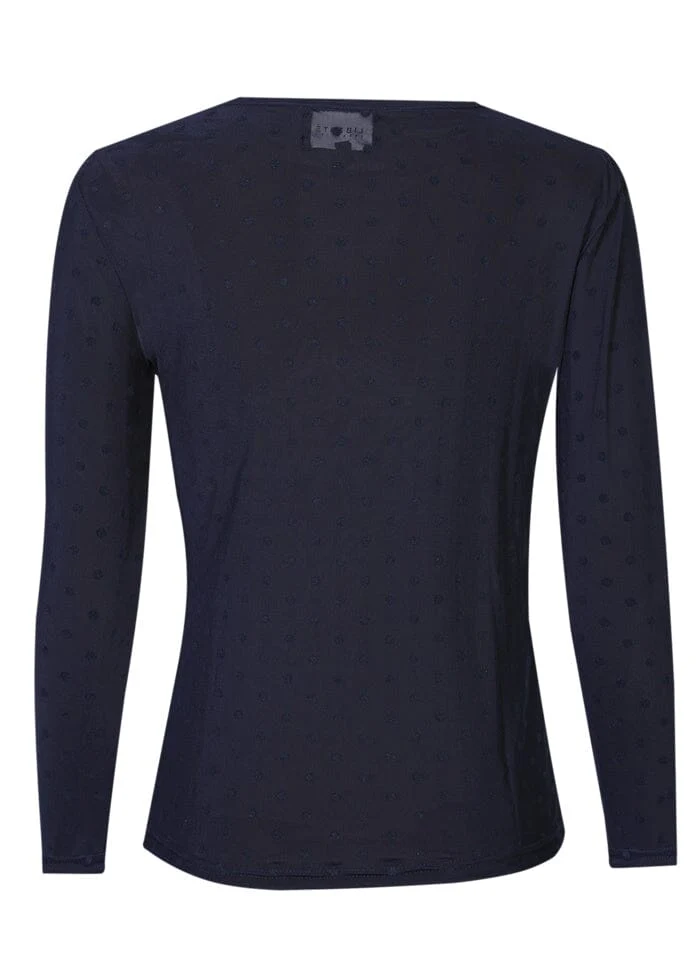 Liberte - Mesh Ls Tshirt, Dot 22069 - Navy Medium Dot
