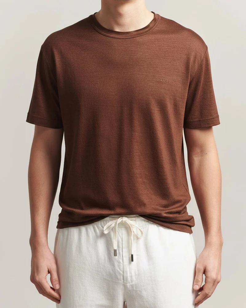 GANT Linen T-Shirt - Mahogany Brown