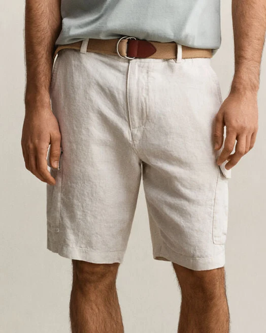 GANT Regular Linen Cargo Shorts - Sand