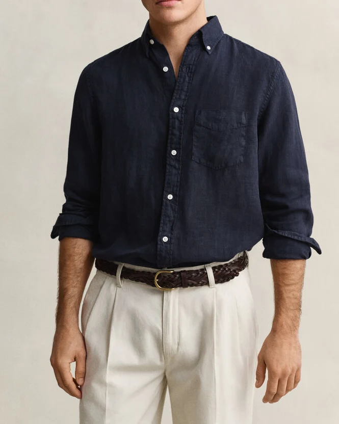 GANT Linen Shirt - Evening Blue