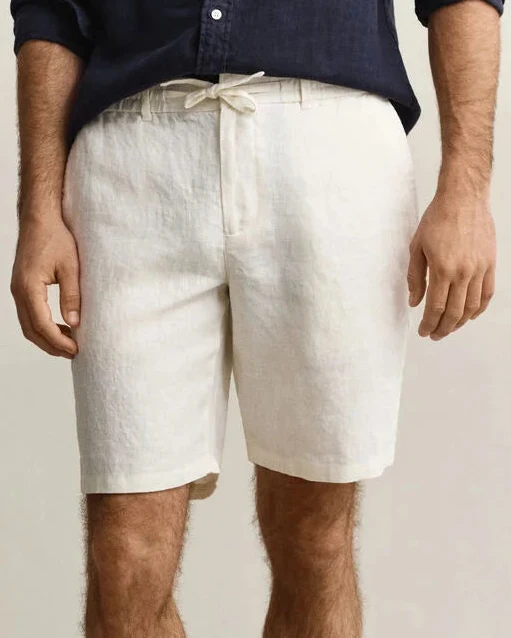 GANT Regular Linen Shorts - Cream