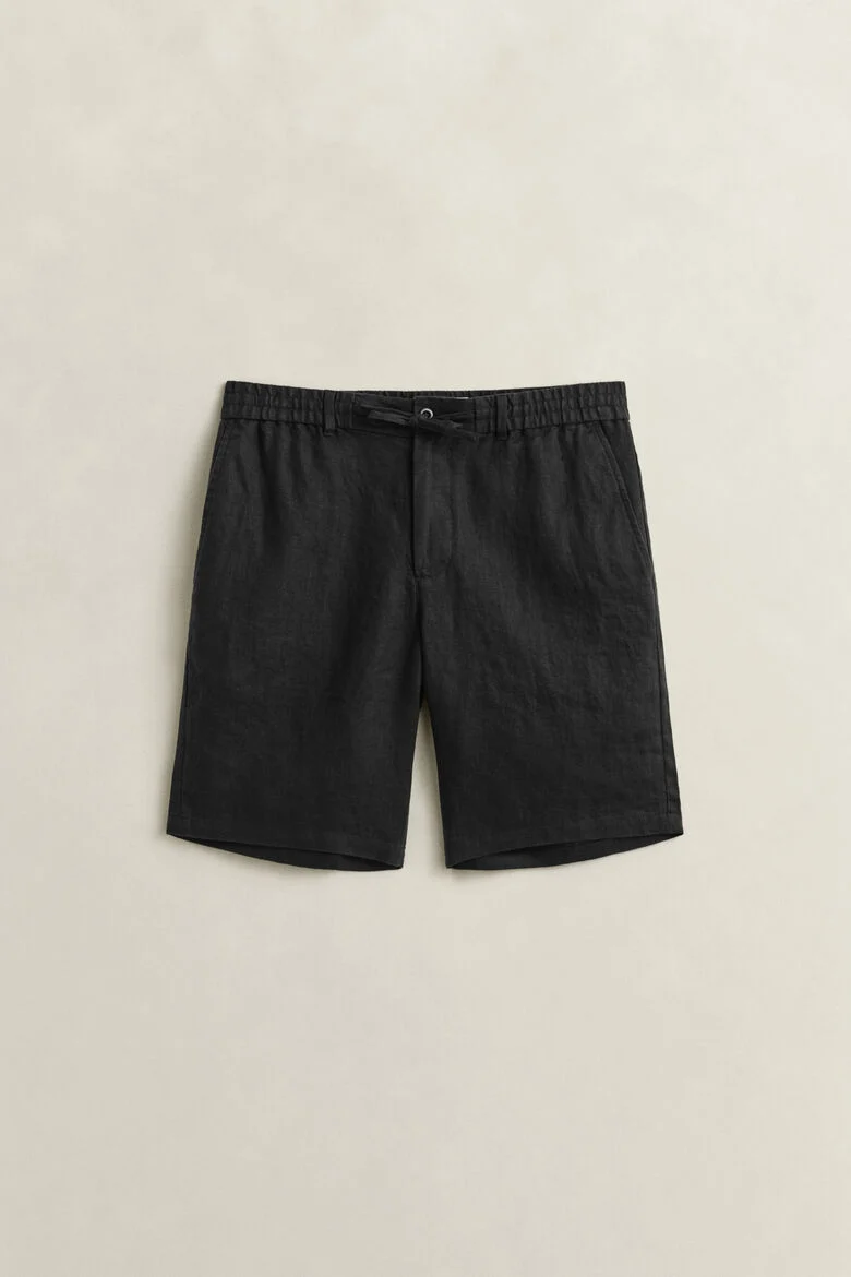 GANT Regular Linen Shorts - Black