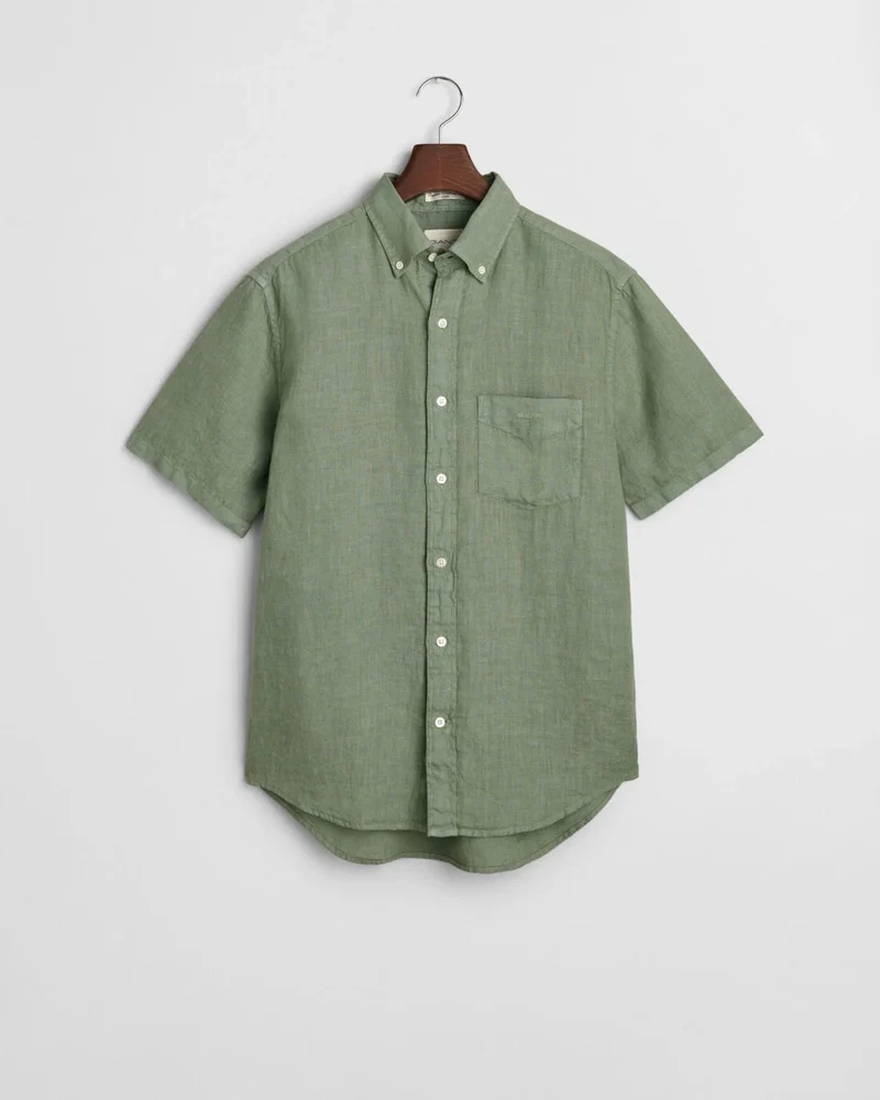 GANT Linen Shirt SS - Kalamata Green
