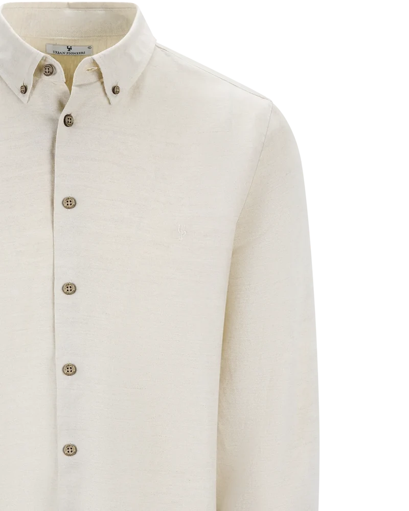 URBAN PIONEERS Stephan Linen Shirt - Sand Melange