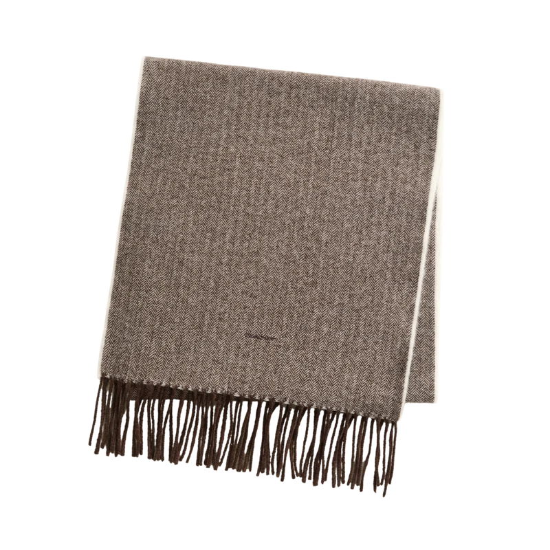 Herringbone Scarf - Rich Brown