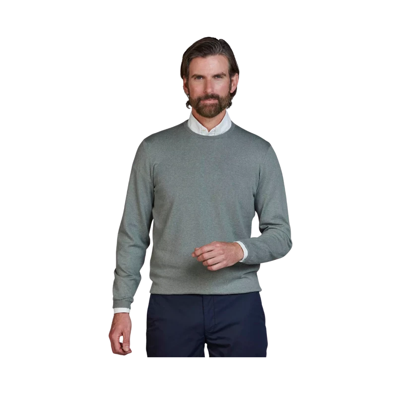 Crew Neck Knit E-Patch - Dusty Green
