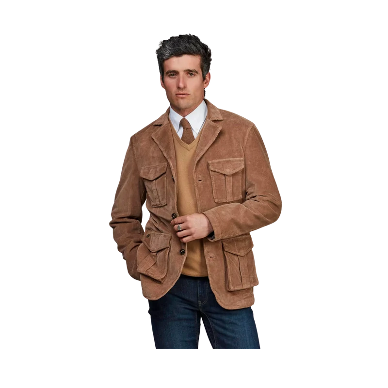Duca Cord Safari Jacket - Dark Beige