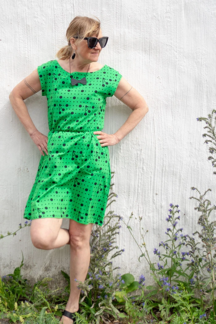 Klänning Kim - CherryDot green