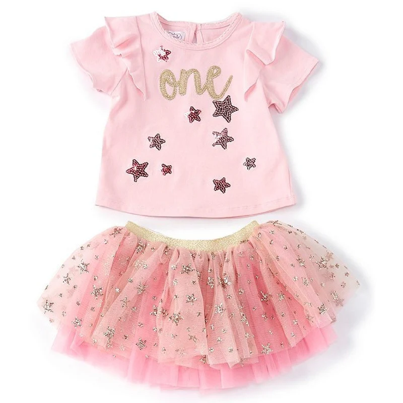 Mud Pie 1st Birthday Party Girls Skirt Set