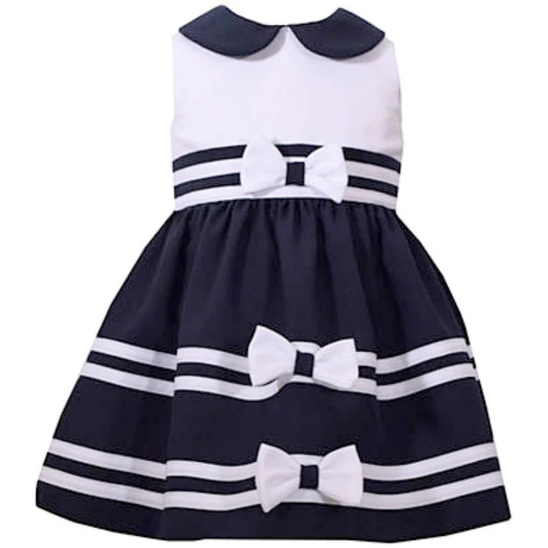 Bonnie Jean Toddler Girls Nautical Bow Dress