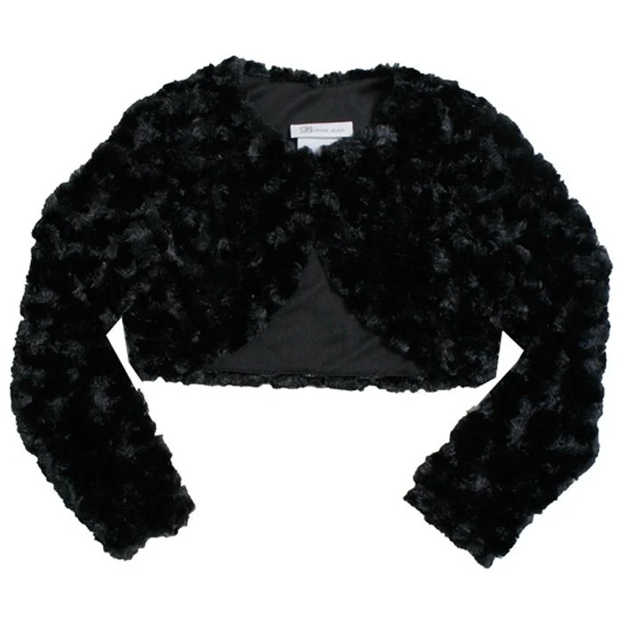 Bonnie Jean Baby Girl's Black Faux Fur Cardigan Jacket