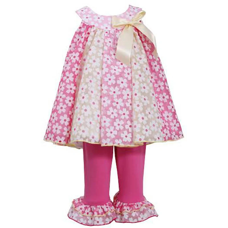 Bonnie Jean Baby and Little Girls' Paneled Flower Set