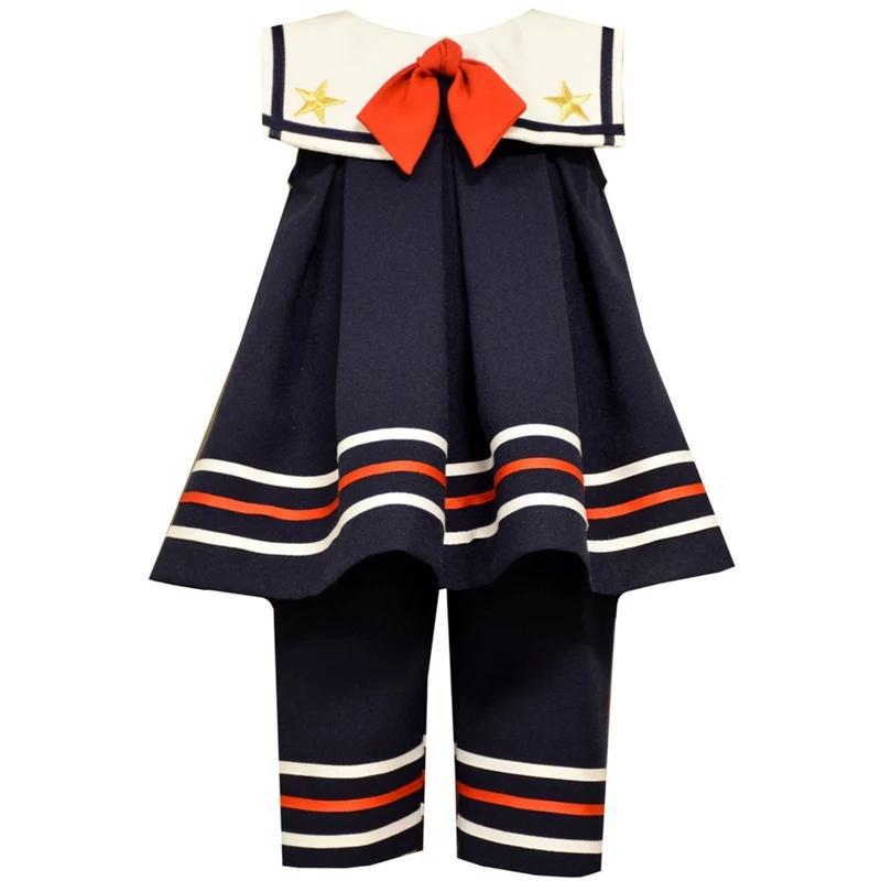 Bonnie Jean Little Girls Triple Stripe Nautical Capri Set