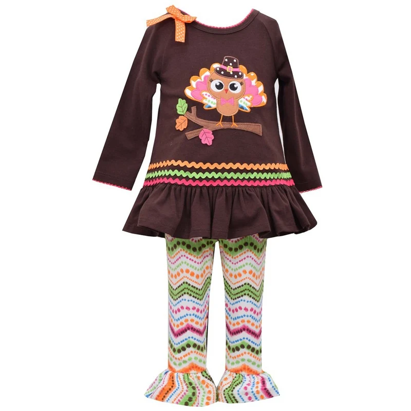 Bonnie Jean Little Girls Pilgrim Turkey Tunic Legging Set 4T
