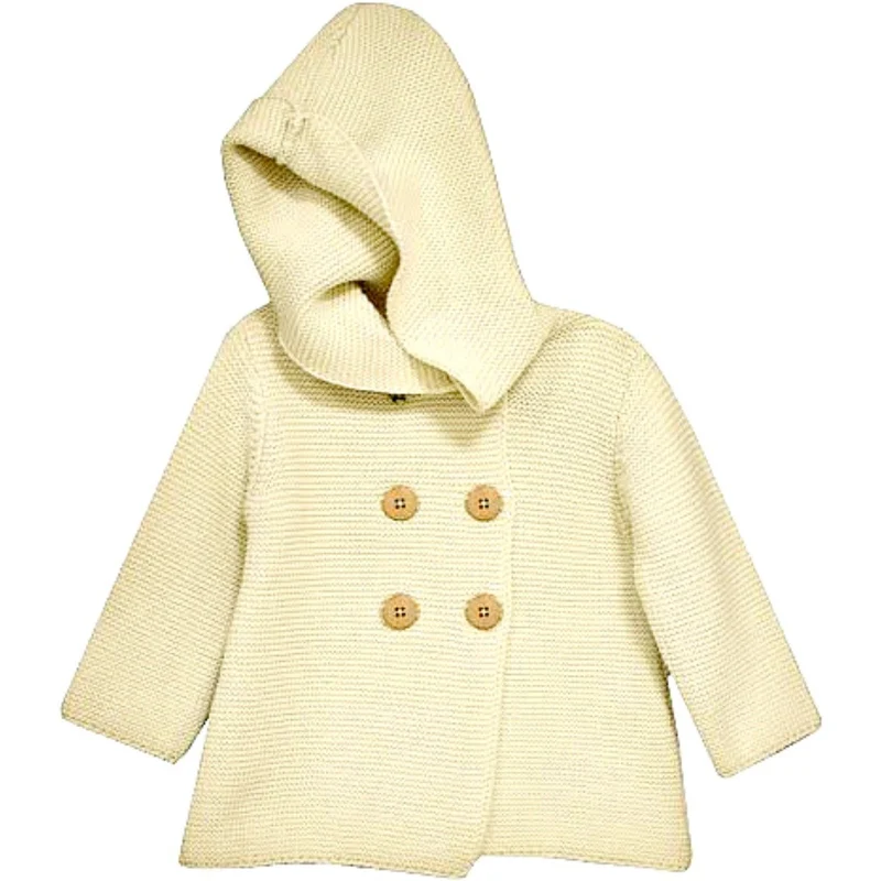 Bonnie Jean Little Girls Ivory Cotton Cardigan Sweater Coat