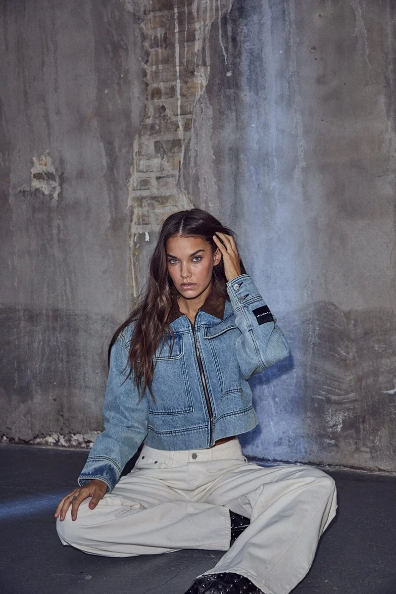 Haute L'Amitié - Meliza Crop Denim Jacket HL10492 - Denim Blue