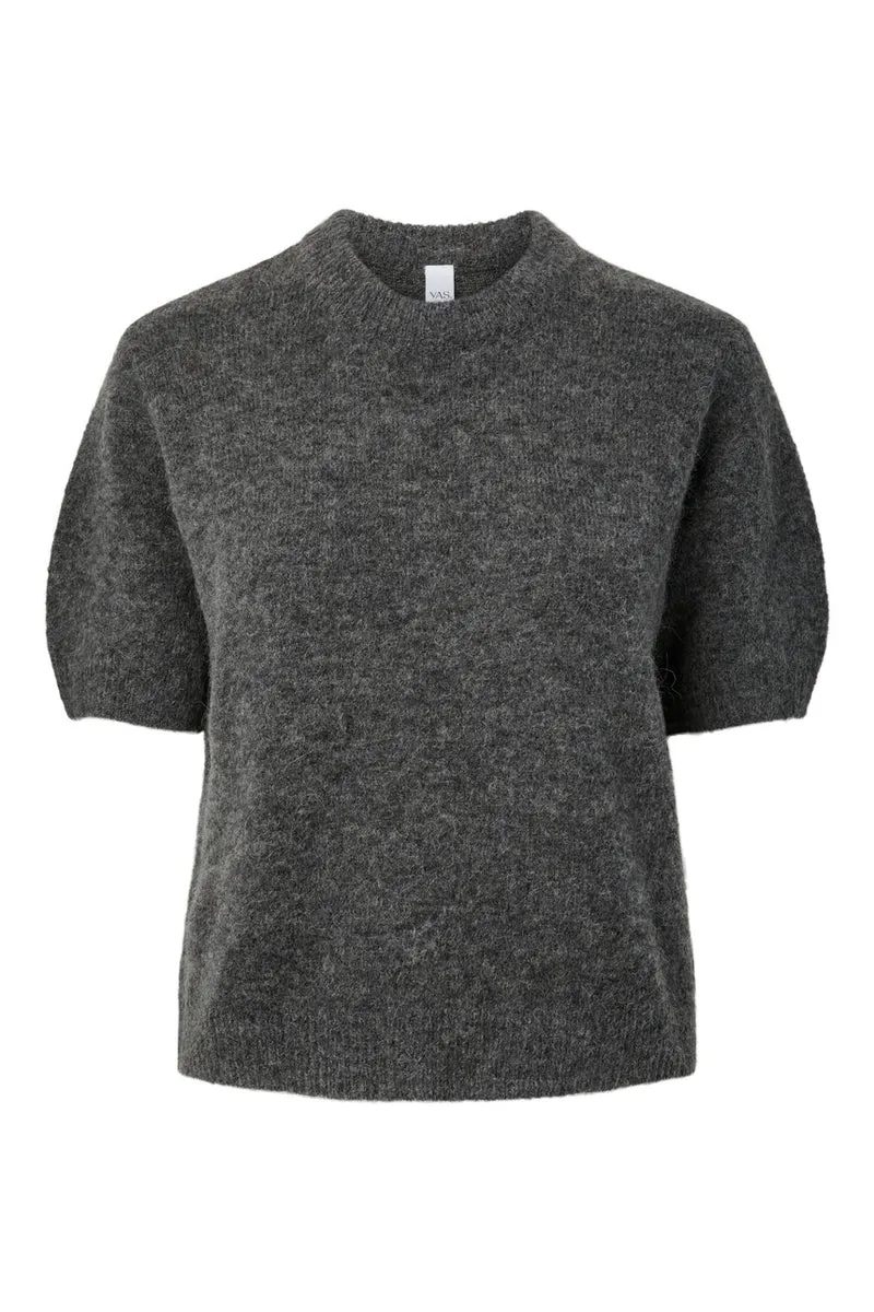 Yas - Yasjohi Ss Wool Blend Pullover - 5054491 Medium Grey Melange