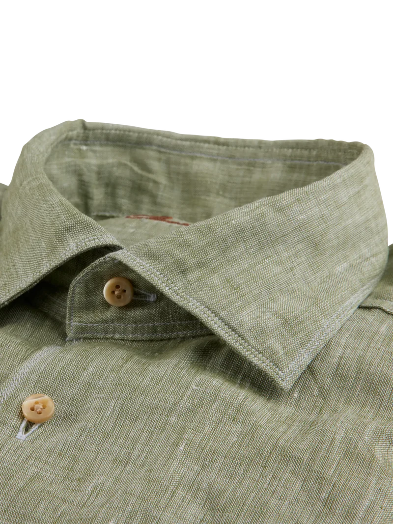 STENSTRÖMS Linen Shirt Slimline - Green