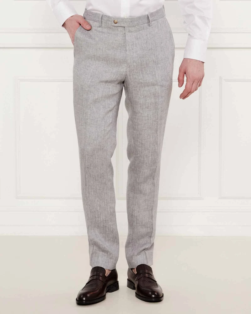 SAND Brandon Linen Suit Trousers - Light Grey