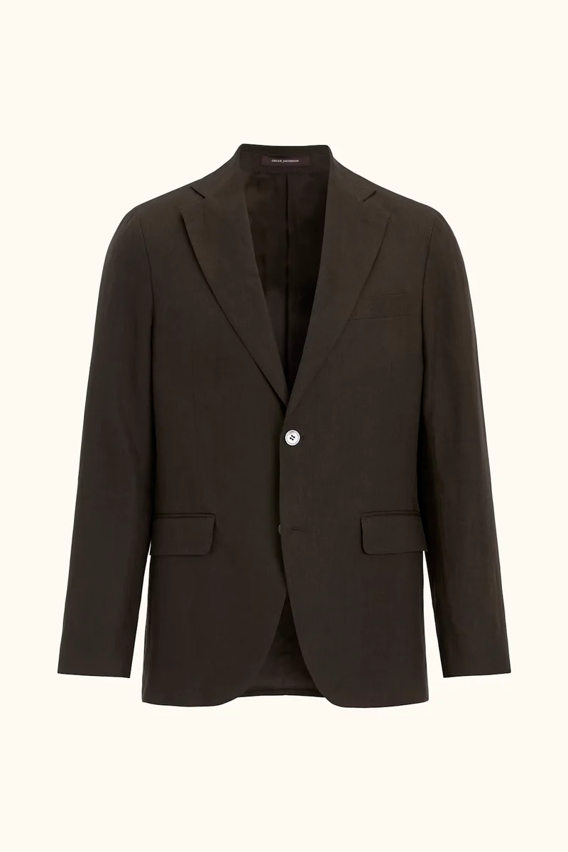 OSCAR JACOBSON Fogerty Linen Blazer - Brown