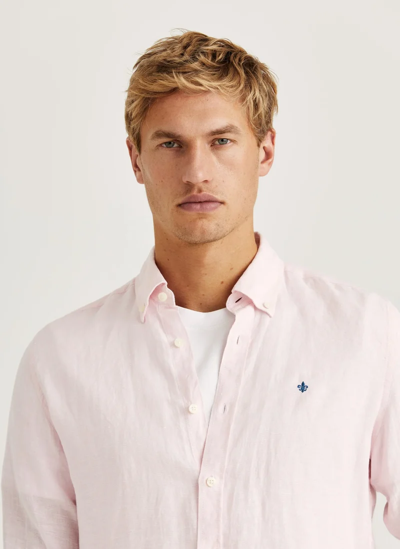 MORRIS Douglas Linen Shirt - Light Pink